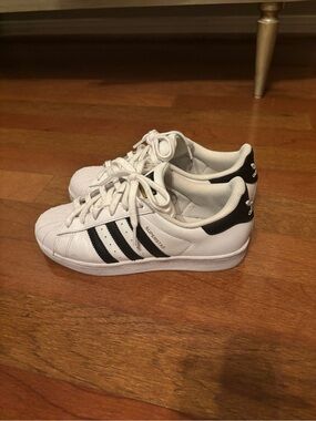 adidas Women’s White & Black Superstar Sneakers